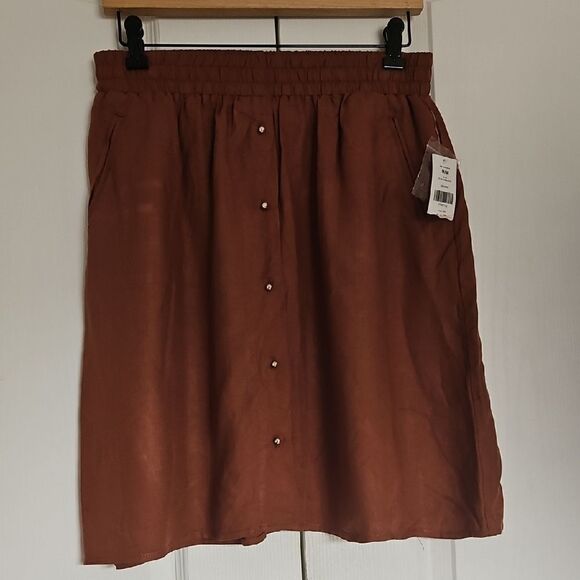 Suzy Shier Brown A-Line Pleated Skirt - Picture 4 of 16